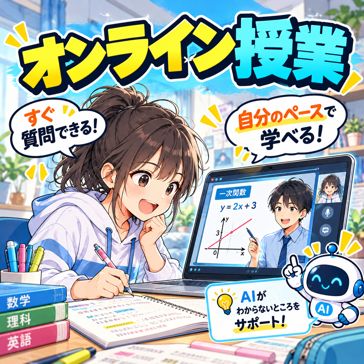 オンライン個別指導のイメージ